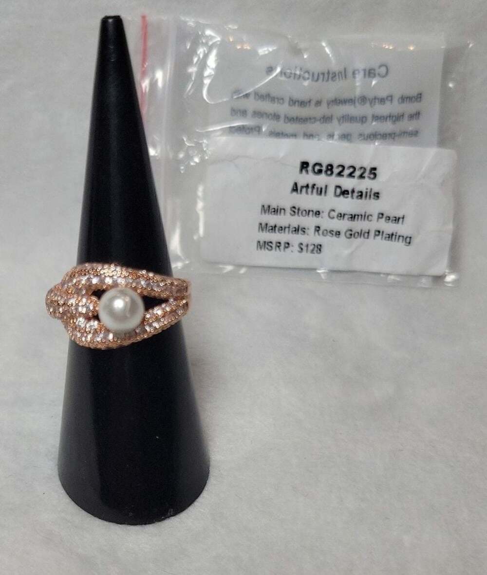 BP Artful Details Rose Gold  June Ceramic Pearl Pave Clear CZ